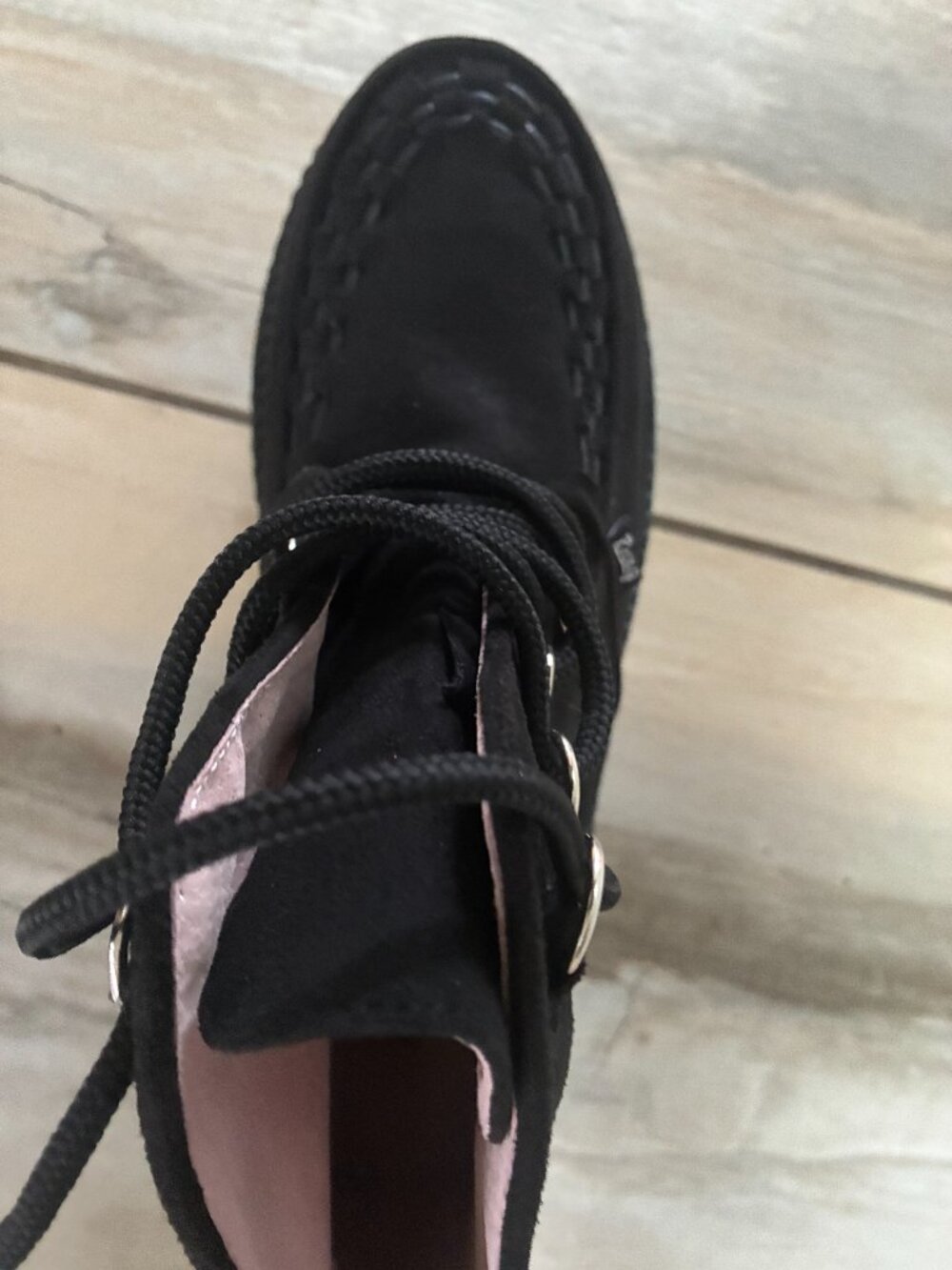 NWT-RoseG Women's High Top Suede Lace Up Flat Platform Creepers Size 8 - Picture 5 of 7